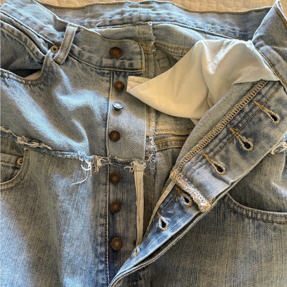 Balenciaga | Cut up double baggy jean. Made in Italy. Distressed. Size Small - Picture 8 of 17